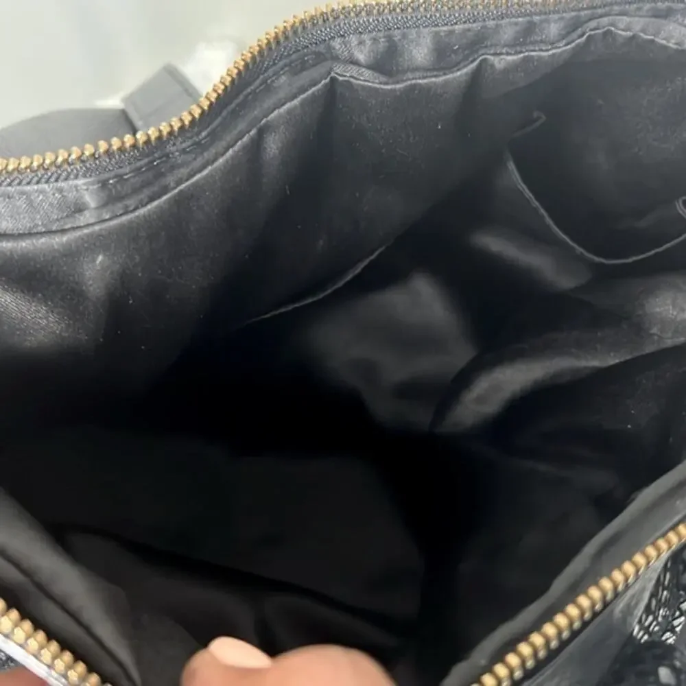 Coach Ashley Black Python Leather Satchel Purse